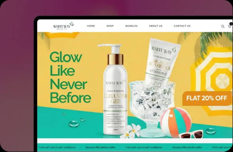 Whiteway beauty ecommerce preview